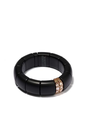 18kt rose gold, diamond and black ceramic Pura ring