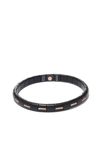 18kt rose gold, diamond and black ceramic Domino bracelet