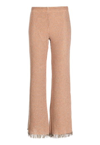 Rodebjer crochet knit wide-leg trousers - Orange