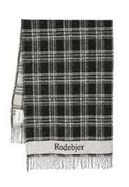 Rodebjer check-pattern fringed scarf - Black