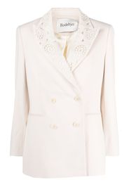 Rodebjer double-breasted crochet blazer - Neutrals