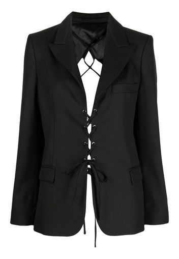 Rokh laced open back tailored blazer - Black