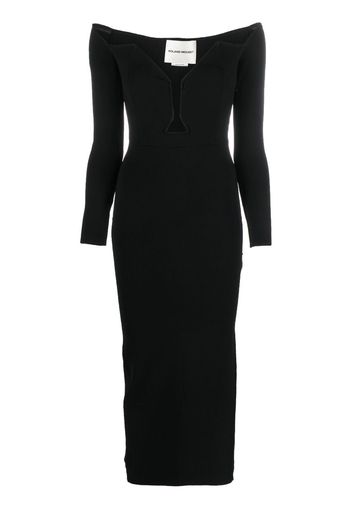 Roland Mouret V-neck long-sleeved maxi dress - Black