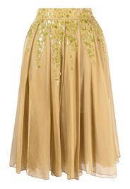 Romeo Gigli Pre-Owned 2000s sequinned silk pleated skirt - Gold