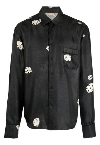 ROMEO HUNTE Bodega silk-satin shirt - Black