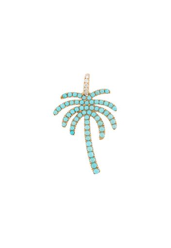 diamond & turquoise palm tree pendant