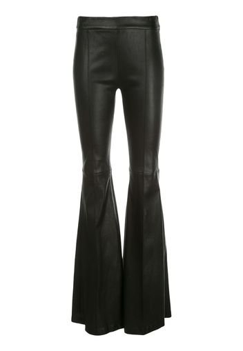 leather flared trousers