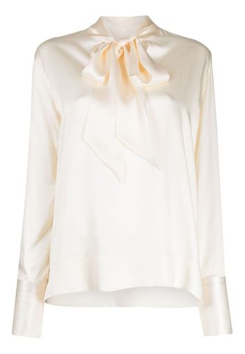 Rosetta Getty pussy-bow silk blouse - White