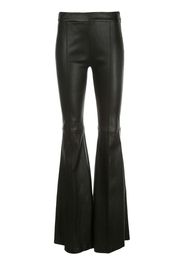 leather flared trousers