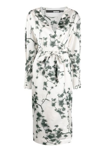 ROTATE abstract floral-print midi dress - Neutrals