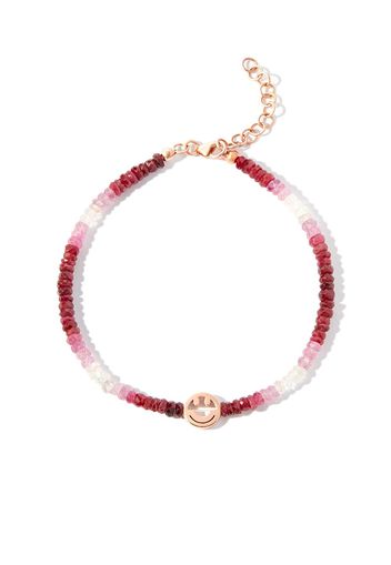 Roxanne First 9kt rose gold Smiley ruby bracelet - Red