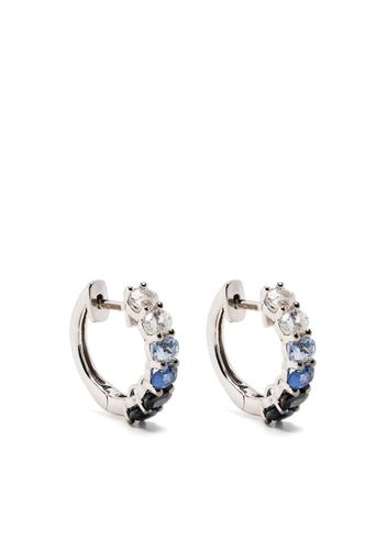 Roxanne First 14kt white gold Chunko hoop earrings - Blue