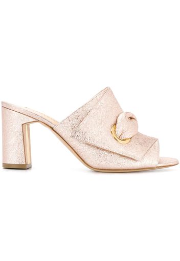 Rupert Sanderson metallic mid-heel mules - Pink