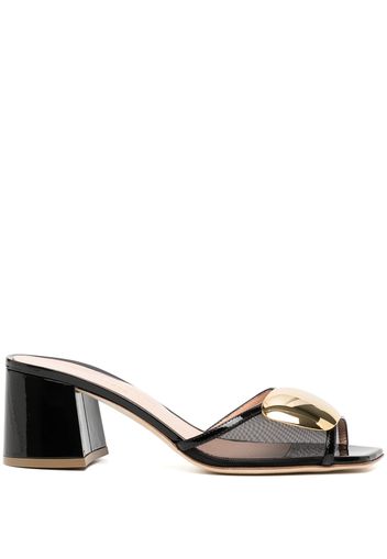 Rupert Sanderson rounded-plaque mid-heel sandals - Black