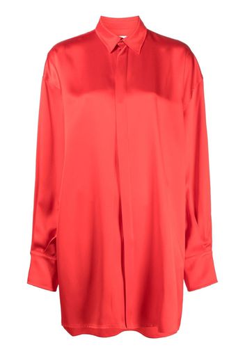 SA SU PHI satin finish long-sleeved shirt - Red