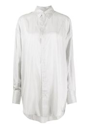 SA SU PHI long-length striped cotton shirt - White