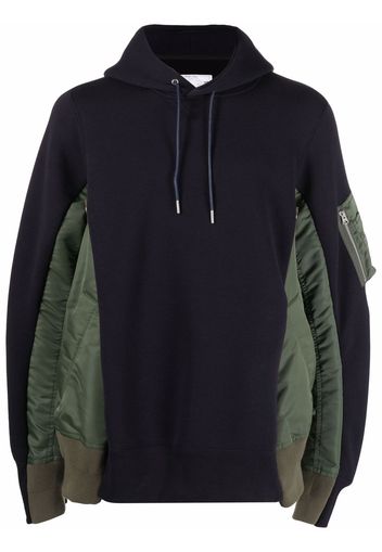 sacai bomber jacket hybrid panelled hoodie - Blue