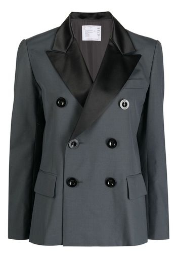 sacai peak-lapels double-breasted blazer - Green