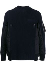 Sacai contrast panel sweater - Blue