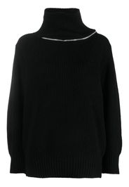 sacai zip-detail wool jumper - Black