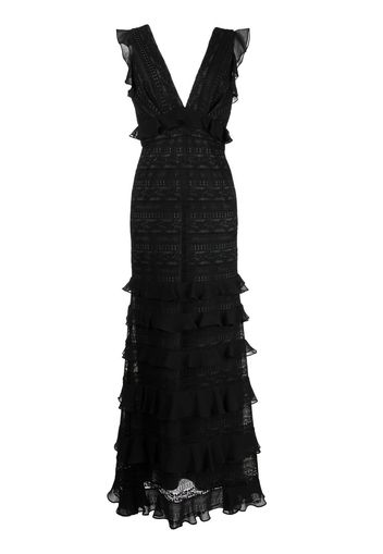 Sachin & Babi Serafina lace ruffled gown - Black