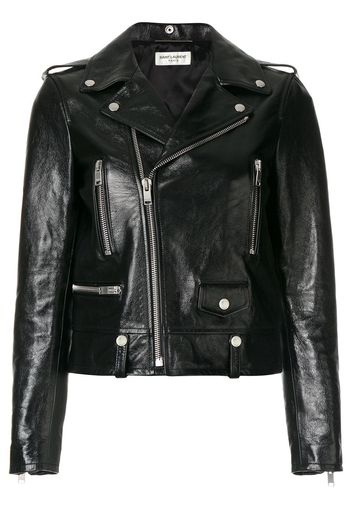 Saint Laurent polished classic motorcycle jacket - Black