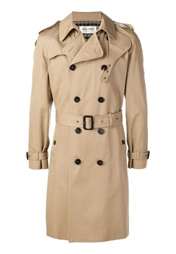 Saint Laurent belted trench coat - Brown