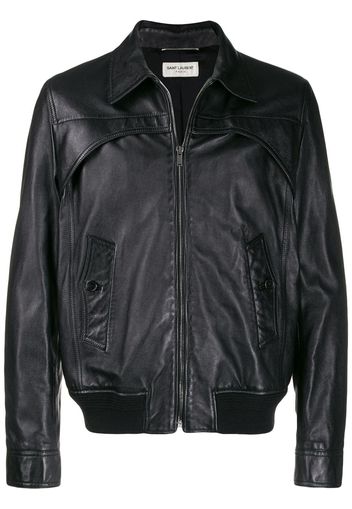 Saint Laurent zipped leather jacket - Black