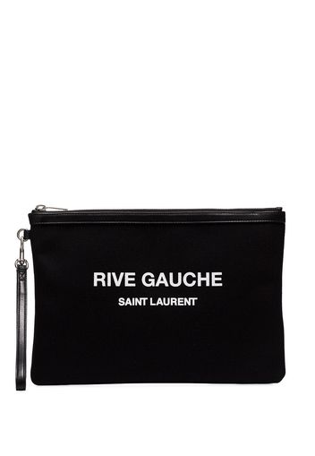 Saint Laurent logo print clutch - Black