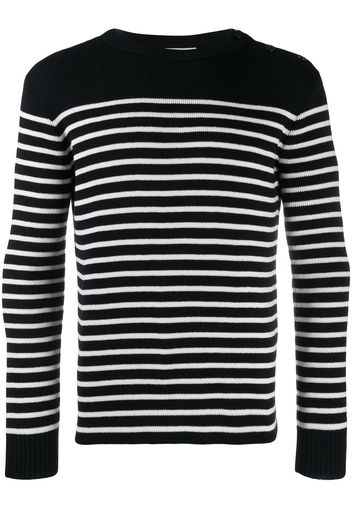 Saint Laurent marinère striped knitted jumper - Black