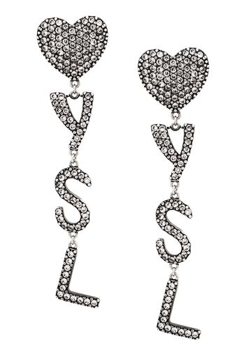 Saint Laurent logo earrings - Silver