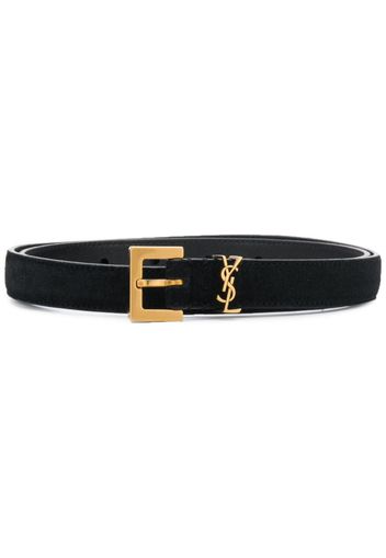 logo plaque suede effect belt