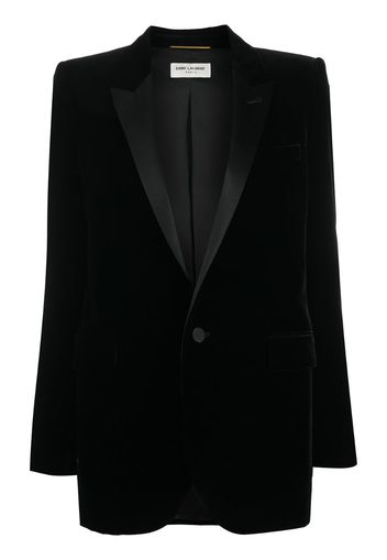 single-breasted velvet tuxedo jacket