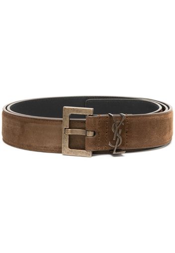 square-buckle logo belt