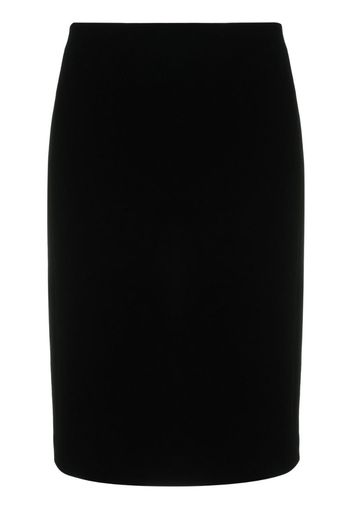 high-waisted silk skirt