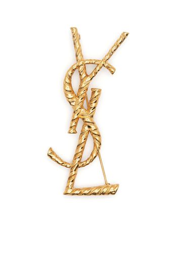 Saint Laurent YSL logo brooch - Gold