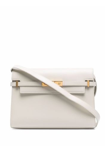 Saint Laurent Manhatten clasp-fastening shoulder bag - Neutrals