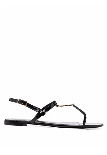 Saint Laurent Cassandra logo plaque sandals - Black