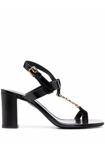 Saint Laurent Cassandra logo 75mm sandals - Black