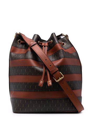 Saint Laurent stripe panelled monogram bag - Brown