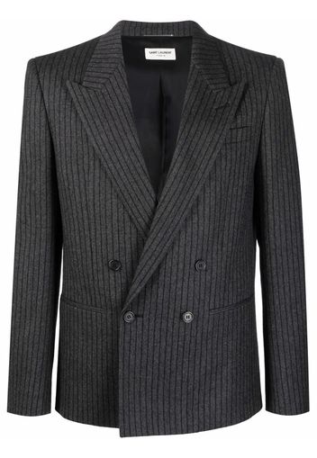 Saint Laurent striped double-breasted blazer - Grey