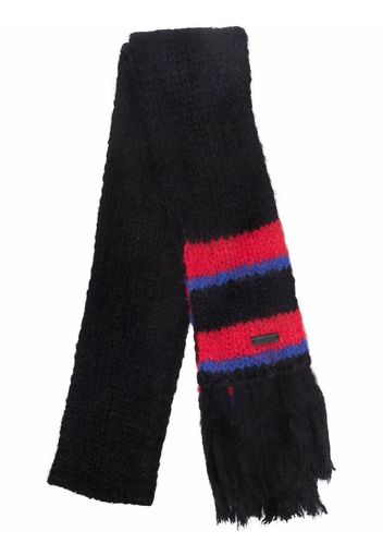 Saint Laurent striped detail scarf - Black