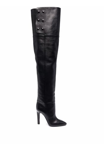 Saint Laurent Jane over-the-knee almond-toe boots - Black