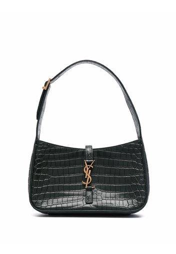 Saint Laurent Hobo crocodile-embossed shoulder bag - Green