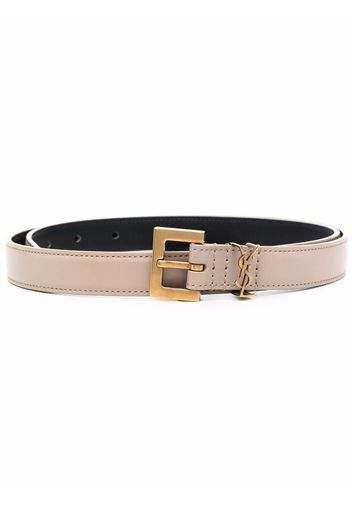 Saint Laurent Monogram square-buckle belt - Neutrals