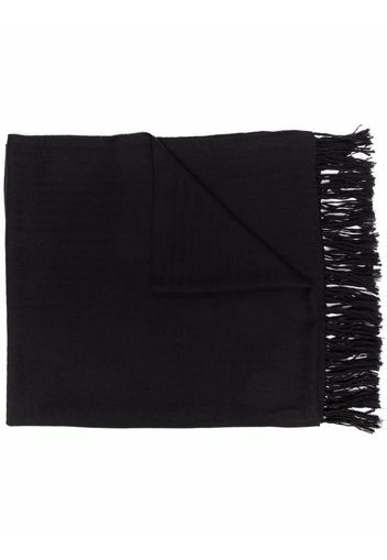 Saint Laurent chevron-pattern cashmere scarf - Black