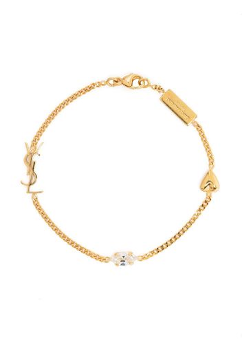 Saint Laurent crystal-charm bracelet - Gold