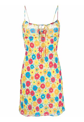 Saint Laurent floral-print silk dress - Yellow