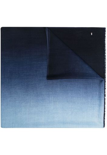 Saint Laurent ombré-effect cashmere-silk blend scarf - Blue