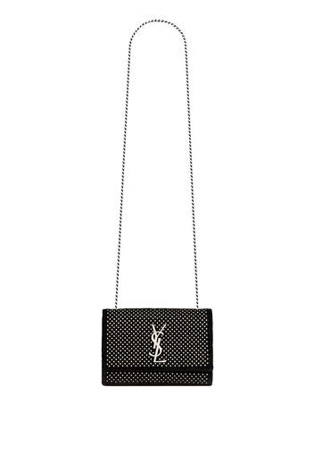 Saint Laurent small rhinestone-embellished Kate chain bag - Black